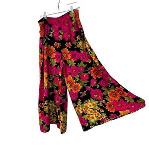 Gilead Vintage Womens Pants Size Small Multicolor Leg Tiki Floral Pull On Rare